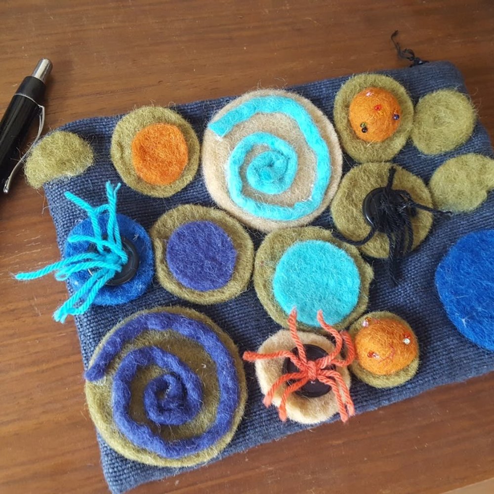 Funky Fuzzy Zip Up bag